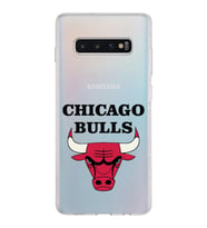 Samsung Galaxy S10 Plus Kapak Chicago Bulls Tasarımlı Şeffaf Silikon Kılıf