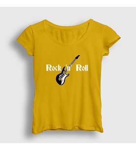 Presmono Kadın Sarı Guitar Rock And Roll T-Shirt 314781tt (Sarı)