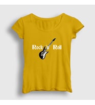 Presmono Kadın Sarı Guitar Rock And Roll T-Shirt 314781tt (Sarı)