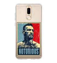 Huawei Mate 10 Lite Uyumlu Conor Mcgregor Notorious Desenli Şeffaf Telefon Kılıfı