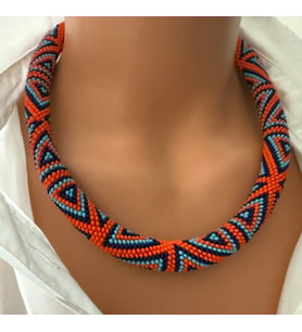 Chibeads Turuncu Işıltı Kolye Bileklik Set