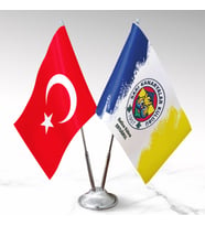 Sarı Kanaryalar taraftarları İkili masa bayrağı, kişiye özel isim baskılı