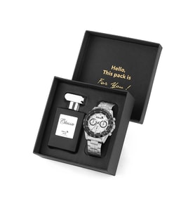 Polo Air Spor Erkek Kol Saati Ve 55ml Parfüm Hediyelik Kutusunda Siyah Set Gümüş Renk ST-5010E4 (Gümüş-Beyaz)