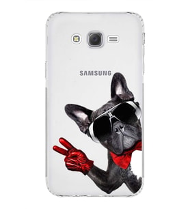PrintiFy Samsung Galaxy J7 ile Uyumlu Köpek 2 Kamera Korumalı Şeffaf Kılıf