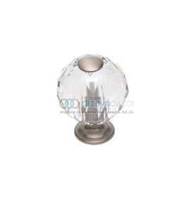 Kristal Cam Düğme Kulp 40 Mm. Krom Lüx