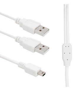 Powermaster USB 2 A Erkek Mini USB 5 Pin 1 Metre Kablo Oto Araç Kamerası Navigasyon Kablosu Usbli
