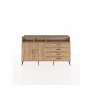 Arges Konsol 5 Raflı 4 Çekmeceli 2 Kapaklı 176x30x99 Çam-Çam