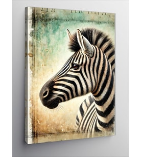 Kanvas Tablo Zebra ve Siyah Beyaz Doğa