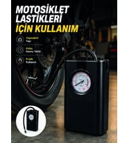 Northcity Taşınabilir Lastik Şişirme Pompası - Analog Basınç Göstergeli Çok Yönlü Hava Kompresörü