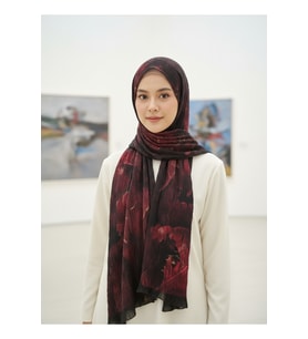 Müslüm, Floral Yaprak Desenli Bürümcük Şal – Zarif, Kaymaz, Terletmez ve Rahat Kullanım 75 x 200 cm
