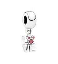 Nur Silver Pembe Taşlı Love Gümüş Charm NUR-BL01375