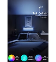 Şerit LED Rgb Led Abajur Aplik Gece Lambası Lambader Renkli Uzaktan Kumandalı Işık - Ledtube1