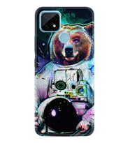 Realme C11 C21 C21Y C25Y C11 2021 Kılıf Desemli Silikon Astronot Panda 1755