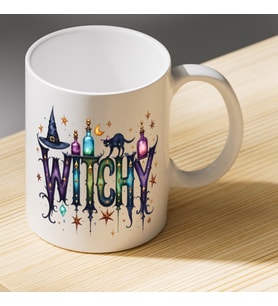 Witchy Yazılı Cadı Şapkalı Kupa - Cadı Temalı Hediyelik Kahve Kupası