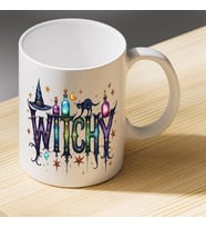 Witchy Yazılı Cadı Şapkalı Kupa - Cadı Temalı Hediyelik Kahve Kupası