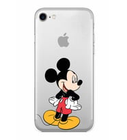 Apple iPhone SE 2020 Uyumlu Kamera Korumalı Tıpalı Kapak Mickey Mouse TasarımlıŞeffaf Kılıf