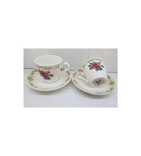 vintage rose Kahve Seti porselen, 2 kişilik ,fine bone china, England 2012
