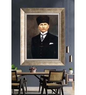 Gümüş Çerçeveli Atatürk Tablo za184