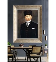 Gümüş Çerçeveli Atatürk Tablo za184
