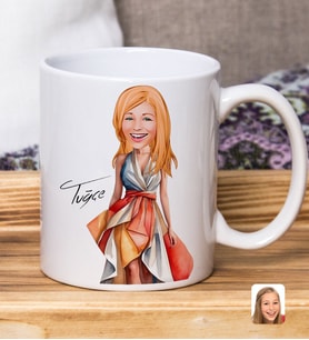 Bk Gift Kişiye Özel Karikatürlü Kadın Tasarımlı Beyaz Kupa Bardak-121, Arkadaşa Hediye , Karikatürlü Kupa Bardak