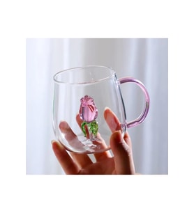 6lı Lüx Gül Detaylı Kahve & Çay Bardağı 350 Ml