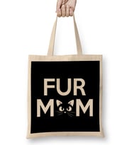 Fur Mom Adorable Crazy Cat Lady Kitty Mama Bez Çanta Uzun Saplı