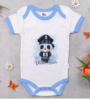 BK Kids Kişiye Özel Mavi Bebek Body Zıbın - Model 180