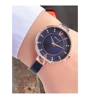 Kadın Rose Gold Ince Çerçeve Gümüş Hasır Kordon Kol Saati - Klasik, Rakamsız Kadran