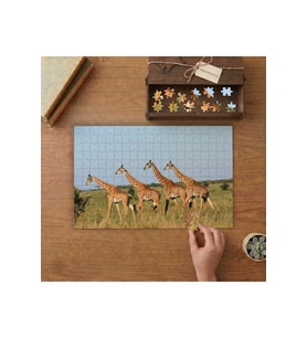 Safaride Züraafalar Tasarımı 240 parça Ahşap Puzzle Ahşap Kutuda MP07948