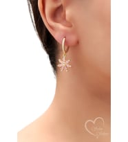LOTUS ÇİÇEĞİ SALLANTILI KÜPE GOLD - ROSE VE GÜMÜŞ RENK 925 AYAR GÜMÜŞ KÜPE (Gold)