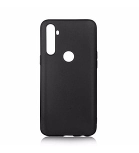 Realme C3 Kılıf Kamera Çıkıntılı Mat Soft Esnek Silikon (Siyah)