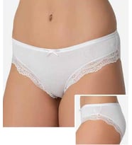 İmer Bayan Dantelli Modal Slip Bikini Külot 4236 (Beyaz)