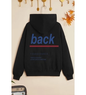 Çocuk Back Baskılı Sweatshirt (Siyah)