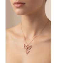 925 Ayar Gümüş Gold Meryem Ana Tasarım Melek Zirkon Taşlı Trend Kadın Kolye Öğretmenler Günü Hediye