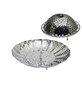 KÜÇÜK METAL BUHARDA SEBZE PİŞİRİCİ SEPET HAŞLAMA APARATI (5680)