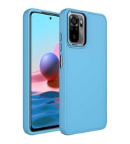 Xiaomi Redmi Note 10S Uyumlu Kılıf Metal Çerçeve ve Buton Tasarımlı Silikon Zore Luna Kapak