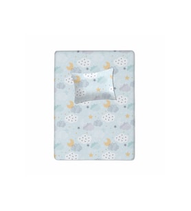 %100 Pamuklu Bebek Aparalı Çarşaf 115x150 + Bebek Yastık Kılıfı 35x45