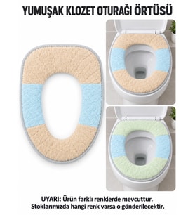 Yumuşak Klozet Oturağı Örtüsü, Karışık Renkli Klozet Kapağı Örtüsü