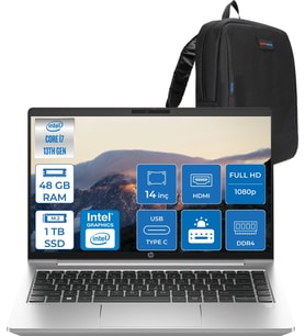 Hp Probook 440 G10 Intel Core I7 1355U 48GB 1tb SSD Iris® Xe Graphics Freedos 14" IPS Fullhd (1920X1080) 250NITS Taşınabilir Bilgisayar 968L9ETF28 + Zetta Çanta