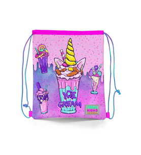 Coral High Kids Pembe Mor Milkshake Dondurma Desenli İpli Büzgülü Sırt Çantası 12644