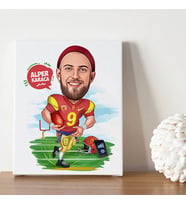 Amerikan Futbolcusu Erkek Karikatürlü Kanvas Tablo