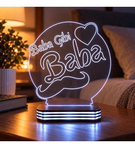 Baba Gibi Baba Tasarımlı Kişiye Özel Gece Lambası