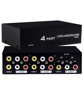 Powermaster AV-104 4 Port Video Audio Splitter