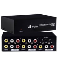 Powermaster AV-104 4 Port Video Audio Splitter