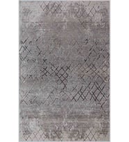Eliana Home Baskılı, Yıkanabilir Kaymaz Taban Salon Halısı LNA0377 100x150 cm (Gri)