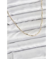 CM 14K Gold Renk Pirinç Ataç Zincir 60 cm Kadın Kolye 5886 - GLST8455-5708