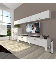 Decoraktiv Ekoflex 8 Slm Silver Tv Ünitesi Tv Sehpası - Parlak Beyaz