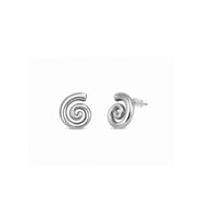 Kadın Spiral Form Çelik Küpe – Modern Minimal Silver Tasarım, Günlük Şık Kullanım