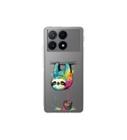 Poco X6 Pro ile Uyumlu Splash Tembel Hayvan Tasarımlı Şeffaf Silikon Kılıf
