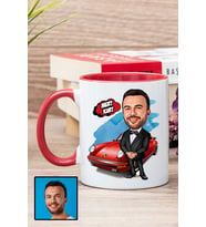 Erkeğe Hediye Kişiye Özel Karikatürlü Kırmızı Kupa Bardak